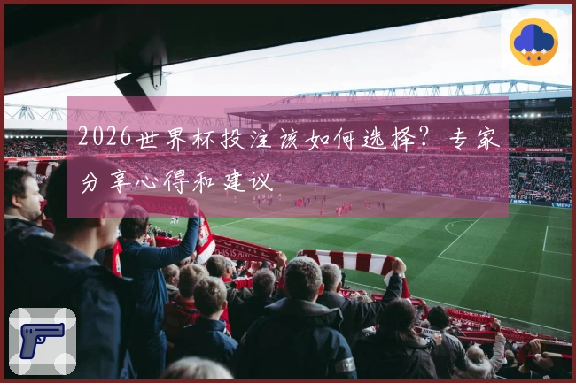 2026世界杯投注该如何选择？专家分享心得和建议